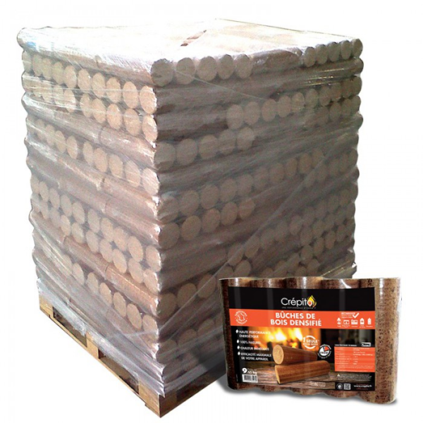 Bûches densifiées rondes Crépito® – Palette de 104 paquets